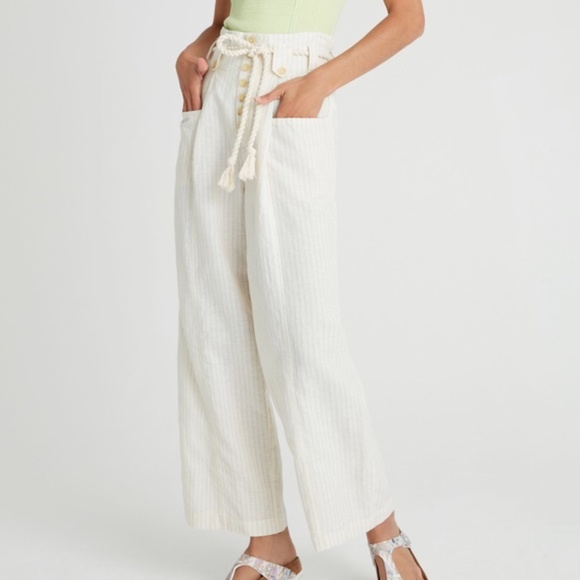 NWT ANTHROPOLOGIE LILIANNA STRIPED WIDE-LEG PANTS - Picture 1 of 1